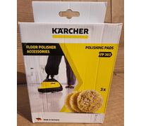 Karcher FP303 Polishing Pads for Stone, PVC, Linoleum & Tiles - Pack of 3 x Pads