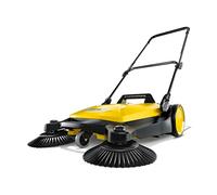 Karcher S 4 Twin Walk-Behind Outdoor Hand Push Floor Sweeper - 5.25 Gallon Capacity, 26.8" Sweeping Width, Sweeps 26,000 Square Feet/Hour