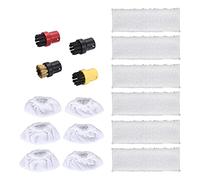 Karcher SC EasyFix Steam Cleaner Accessories Kit: 16 Pc Replacement Microfiber Pads, Round Brushes & Nozzles for Handheld & Floor Steam Cleaning
