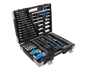 Karcher Socket Spanner Set 157-Piece 1/4 Inch, 3/8 Inch, 1/2 Inch Ratchet Box with Tool Chrome Vanadium