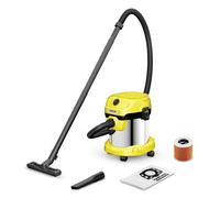 Kärcher Wet and Dry Vacuum Cleaner WD 2 Plus Steel, Blowing function, Power: 1000 w, steel container: 15 L, suction hose: 1.8m, incl. cartridge filter, floor & crevice nozzle, steel.