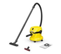 Karcher WD 2 PLUS V 12 4 18 PET Yellow & Black 1000W Wet Dry Vacuum 12L