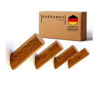 Kardamov Studio Set of 4 from Berlin - Handmade Oak Coat Hooks, Modern Wooden Wall Hooks, Stylish Wall Hangers (Set of 4 Natural Oak)