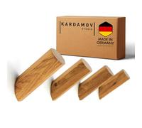 Kardamov Studio Set of 4 from Berlin - Handmade Oak Coat Hooks, Modern Wooden Wall Hooks, Stylish Wall Hangers (Set of 4 Oak)