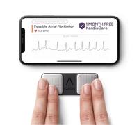 KardiaMobile 1-Lead Personal ECG Heart Rate Monitor + 1 Month Free of KardiaCare - Record ECGs at Home, Detects Atrial Fibrillation, Trusted by The NHS, Fast Results, Works with Most Smartphones
