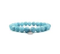 KARDINAL WEIST aquamarine bracelet, semi precious gemstone beads, jewellery for men and women, chakra - lucky charm - friendship (XX-Large½, aquamarine)