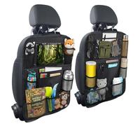 Kardne 2Pcs Kids Car Back Seat Organiser, Tidy Bag Over Kick Protector, Waterproof Toy Storage Pockets, Easy Clean, 600D Polyester, Mesh Pockets