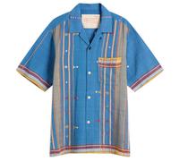 Kardo Men's Ayo Embroidered Vacation Shirt Blue