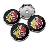 KardoL 4 Pcs 60mm Car Hub Centre Caps Compatible with for Fiat Abarth 595 500 Abarth 124 Spider - Rugged and durable Wheel Center Hub Cap,A