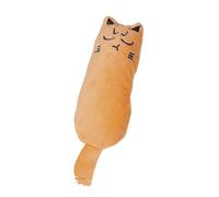 Kardrianio Cat-Shaped Pet Cushion, Ultra-Soft Fabric Pillow with Catnip-Filled Toy, Embroidered Pet Doll, Pet Toy (orange)