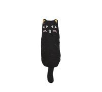 Kardrianio Cat-Shaped Pet Cushion, Ultra-Soft Fabric Pillow with Catnip-Filled Toy, Embroidered Pet Doll, Pet Toy (black)