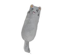 Kardrianio Cat-Shaped Pet Cushion, Ultra-Soft Fabric Pillow with Catnip-Filled Toy, Embroidered Pet Doll, Pet Toy (gray)