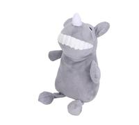 Kardrianio Smiling Big Teeth Animal Shape Dog Toys, Squeaky Dog Interactive Play Toy, Fun Dog Chew Toy, Soft Plush Dog Toys for Small Medium Dogs Playing and Training (Gray)