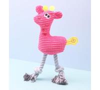 Kardrianio Squeaky Dog Toys, Deer Interactive Dog Toys for Boredom/Stressed, Puppy Toys with Squeaker & Cotton Rope Plush,Dog Toy for Small，Medium，Large Dogs (rose red)