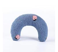 Kardrianio U-Shaped Pet Sleep Pillow,Polyester Pearl Cotton,Cat-Scratch Resistant Cuddle Pillow Pet Neck Support Toy,Dog & Cat Cuddle Pillow,Pet Supplies (blue)