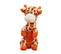 Kardrianio Vibrant Jungle Series Plush Squeaky Toys for Cats Dogs,8 Fun Animal Shapes with Crinkle & Squeaky Sounds, 35x12cm Perfect for Interactive Play (orange)
