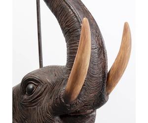 KARE Animal Elephant floor lamp, brown, natural linen, 154 cm