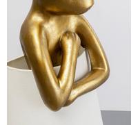 KARE Animal Rabbit floor lamp, gold, white linen fabric, 150 cm