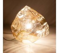 KARE Aura table lamp, amber, glass, Ø 30 cm, E27