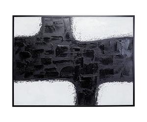 Kare Crossroads Design Picture with Frame, Black/White, Canvas, Wall Decoration, Artwork, Hand-Painted Details, Wall Picture, Painting, Abstract, Modern, Living Room, Bedroom, Hallway, 120 x 90 x 4 cm