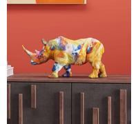 KARE decorative figure Coloured Rhino, polyresin, colourful print