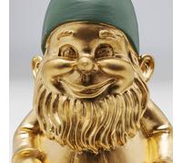 KARE decorative figurine dwarf Sitting, green/gold-coloured, polyresin