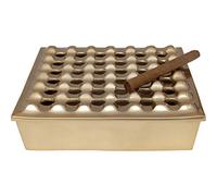 Kare Design Ashtray Soho Square, Brass, Steel, Retro, Ash Holder for Smokers, Cigarettes, Cigars, Table Decoration, Inside, 7x25x25 cm