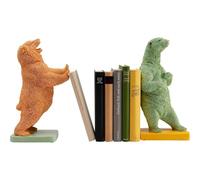 Kare Design Bookend Bear Party (2/Set), Multicolor, 30x10x15 cm, Bookshelf Decor, Shelf Accent, Accessoire, Book Holder, Animal Motif, Living Room, Bedroom