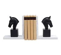 Kare Design Bookend Horse, Black/White, Set of 2, Organizer and Support for Book Shelves, Animal Motif, Gift Idea, Room Decor for Living Room, Bedroom, Home Office, 21 x 36 x 8 cm (H/W/D)
