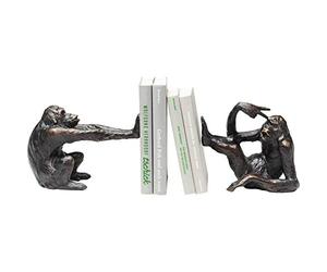 Kare Design Bookend Monkey, Black, Creative Bookend, Decorative Home Accessories, Room Decor, Home Decor for Bedroom, Living Room, Hallway, 17x20x10 cm (H/W/D)