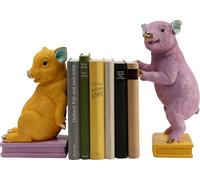Kare Design Bookend Pig Party (2/Set), Multicolor, 30x13x15 cm, Animal Motif, For Childern, Anti-Slip Coating, Decorations for Shelves or Sideboards, Living Room, Bedroom