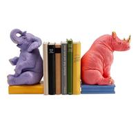 Kare Design Bookend Zoo Party (2/Set), Multicolor, 25x14x21 cm, Animal Motif, Decorations for Shelves or Sideboards, Hand-Made, Home Office, Living Room