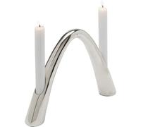 Kare Design Candle Holder Bow Duo, Chrom, Height 21 cm, Aluminium, Hand-Painted, Gift Idea, for Candles, Romantic Stand, Centerpiece, Modern, Living Room, Bedroom