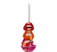Kare Design Candle Holder Lips, Pink Orange Red, Pop Art, 30x17x9 cm | Small gift idea for 1 candle stick, room decor for living room, bedroom, hallway, deco object