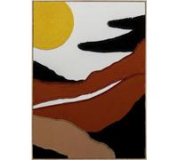 Kare Design Canvas Picture Artistic Sunrise Knitted, Picture with Frame, Sunrise, Canvas, Abstract, Modern, Living Room, Bedroom, Hallway, 113 x 73 cm (L x W)