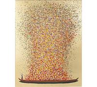 Kare Design Canvas Picture Flower Boat, Gold, Pink, Canvas Wall Art, Acrylic Paint, Handpainted Details, Solid Wood Frame, Home Decor for Living Room, Bedroom, 40x50cm (HxW)