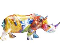 Kare Design Colored Rhino Decorative Figurine, Multicolour, 7 x 17 x 5 cm, Decorative Sculpture, Collectible, Statement Piece, Pop Art, Home Décor, Living Room