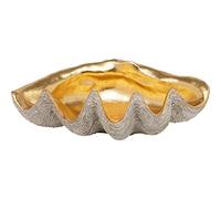 Kare Design Deco Bowl Noble Shell, Gold/Grey, Ocean Motif, Seashell Gift Idea, Decorative Home Accessories, Room Decor for Living Room, Bedroom, 14 x 41 x 27 cm (H/W/D)