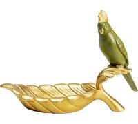 Kare Design Deco Bowl Parrot Guard, Green/Gold, Tropical, Animal Motif, Gift Idea, Decorative Home Accessories, Room Decor for Living Room, Bedroom, 14 x 21 x 10 cm (H/W/D)