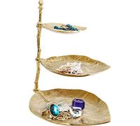 Kare Design Deco Etagere Leaf, Gold, Metal, Leave Motive, Tableware, Elegant Room Decor, Home Decor for Kitchen, Living Room, Hallway, 46x32x45 cm (H/W/D)