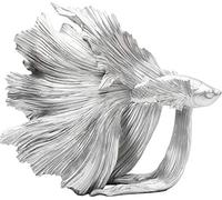 Kare Design Deco Figure Betta Fish, Silver, Handmade, Animal Figures, Room Decor, Home Accessoires for Living Room, Bedroom, Hallway, Dining Room, 37x34x14 cm (H/W/D)