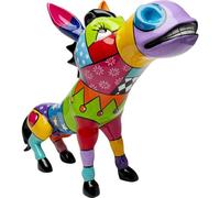 KARE Design Deco Figurine Donkey Patchwork, Multicolor, 54x58x23 cm, Decorative Object, Hand-Painted, Animal Motif for Statement Decor, Living Room, Bedroom