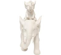 Kare Design Deco Figurine Elephant Dumbo Uno, Greige, 19x18x9 cm, Accessoire, Handcrafted, Elegant Elephant Motif for Modern Decor, Living Room, Bedroom