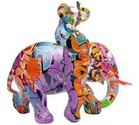 Kare Design Deco Figurine Elefant Dumbo Uno Graffiti, Multicolored, Modern, Gift Idea, Decorative Home Accessories, Room Decor, Home Decor for Living Room, Bedroom, 27x25x12 cm (H/W/D)