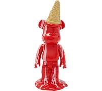 Kare Design Deco Figurine Gelato Bear, Red, Deco Statue, Gift Idea, Decorative Home Accessories, Home Decor, Room Decor for Living Room, Bedroom, 40x16x15 cm