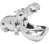 Kare Design Deco Figurine Hungry Hippo, Silber, 17x24x27, Animal Motif, Decorat