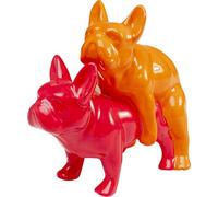 Kare Design Deco Figurine Love Dogs Pink Duo Pop, Orange, Pink, Dolomite, Modern Animal Statue, Gift, Decorative Home Accessories, Room Decor, Home Decor for Living Room, 17x11x20 cm (H/W/D)