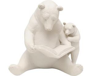 Kare Design Deco Figurine Reading Bears, Greige, 18x20x16 cm, Decorative Object, Animalmotif, Modern, Charming for Shelves or Desks, Living Room, Bedroom