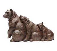 Kare Design Deco Figurine Relaxed Bear Family, Brown, Handmade, Animal Sculpture, Gift Idea, Table Decoration, Room Decor, Home Decor, Living Room, Bedroom, Hallway, 20x32x13cm (H/W/D)
