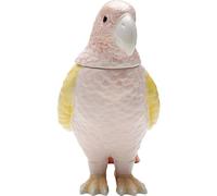 Kare Deco Jar Exotic Bird Giallo, Pink, Tropical, Modern, Gift Idea, Decorative Home Accessories, Room Decor, Home Decor for Living Room, Bedroom, 23 x 21 x 12 cm (H/W/D)
